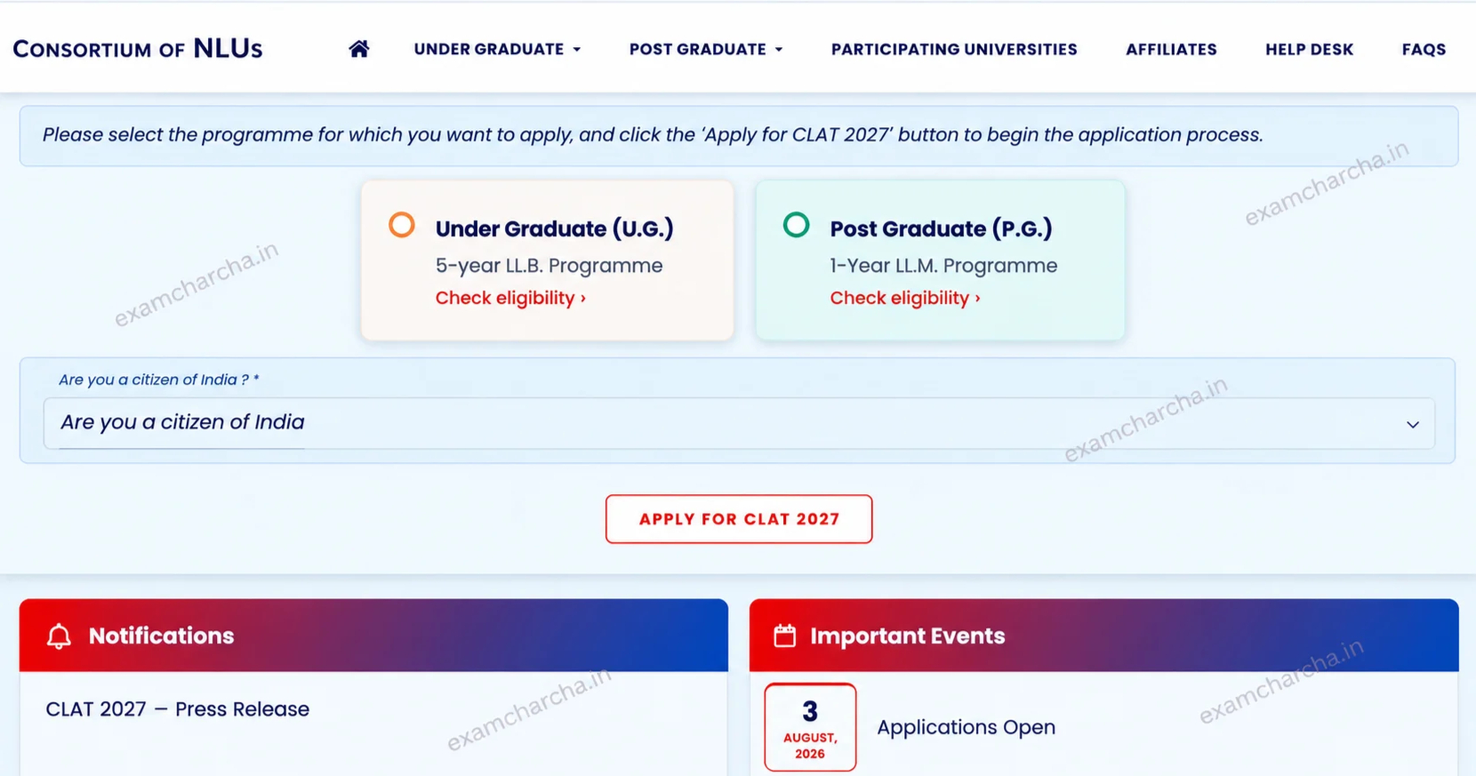 apply for clat section