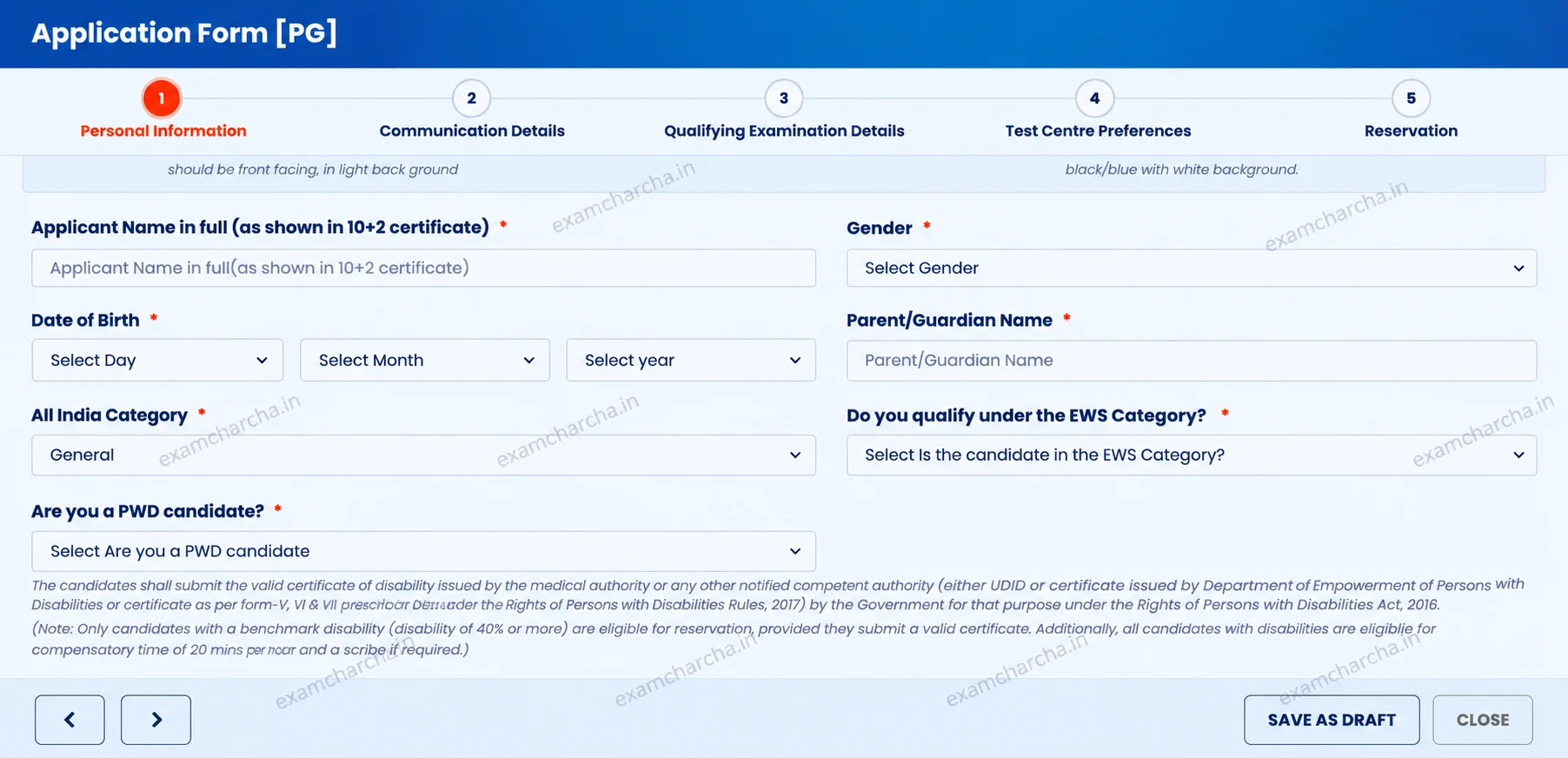 select your category and reservations
