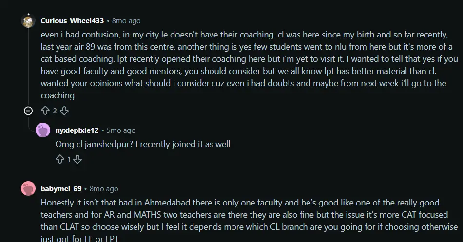 clat caoching in ahmedabad student reviews